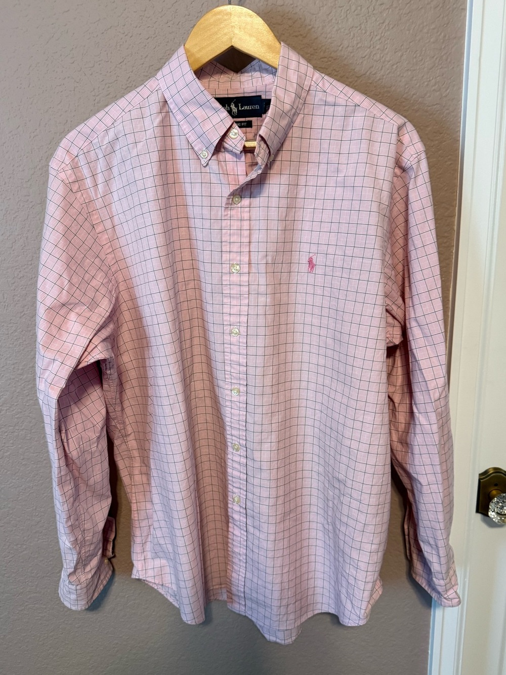 Ralph Lauren Classic Fit Pink Plaid Button-Down Shirt
